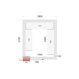 Negativna hladilna komora TEFCOLD 1800x2100 - Učinkovito shranjevanje za profesionalce v kuhinji