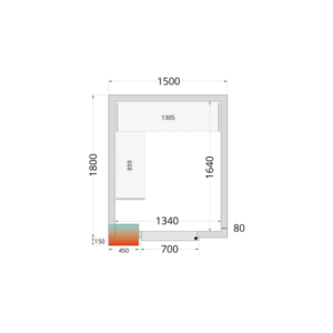 Pozitivna hladilna komora - 1500 x 1800 | TEFCOLD | Optimizirano in praktično shranjevanje hrane in pijač