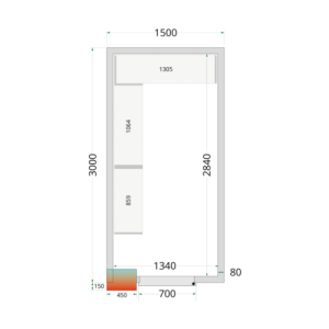 Pozitivna hladilna komora - Dimenzije 1500x3000 - TEFCOLD | Rešitev za shranjevanje za profesionalce v kuhinji