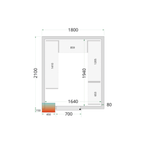 Pozitivna hladilna komora - 1800x2100 TEFCOLD: učinkovito in praktično skladiščenje, idealno za restavracije in trgovine