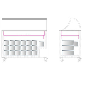 Zamrzovalna skrinja za led | Ukrivljeno steklo - 350 L | Znamka TEFCOLD