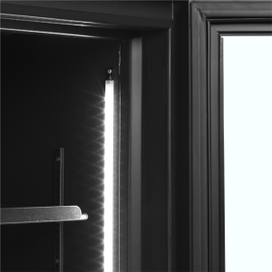 Črna hladilna omara TEFCOLD - Nadstrešek & 2 steklena vrata