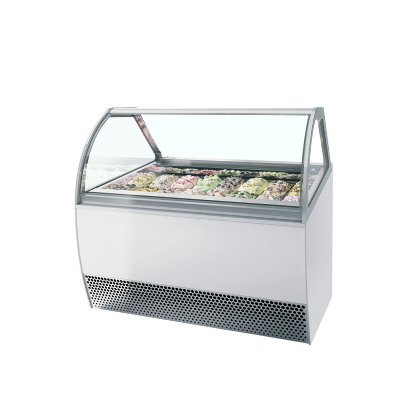 Ventilated Ice Display Case - Curved Front - TEFCOLD Ventilated Ice Display Case - Curved Front - TEFCOLD