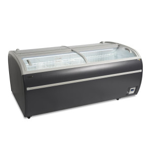 Zamrzovalnik 2 Pokrova Ukrivljeno Steklo Siva 1255 L TEFCOLD - Optimalno profesionalno shranjevanje.