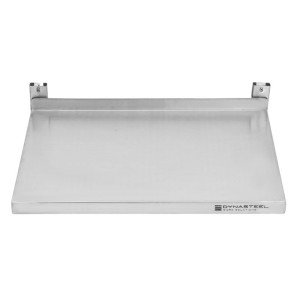 Stenska polica iz nerjavečega jekla na nosilcih - L 600 x P 400 mm - Dynasteel