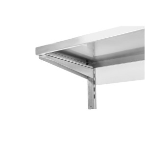 Stenska polica iz nerjavečega jekla na nosilcih - L 800 x P 400 mm | Dynasteel