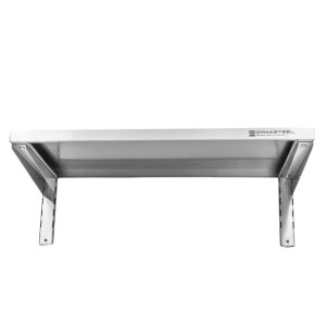 Stenska polica iz nerjavečega jekla na nosilcih - L 800 x P 400 mm | Dynasteel