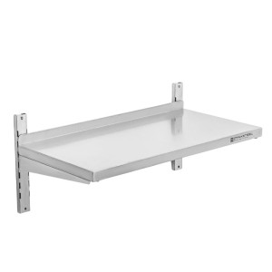 Stenska polica iz nerjavečega jekla na nosilcih - L 800 x P 400 mm | Dynasteel