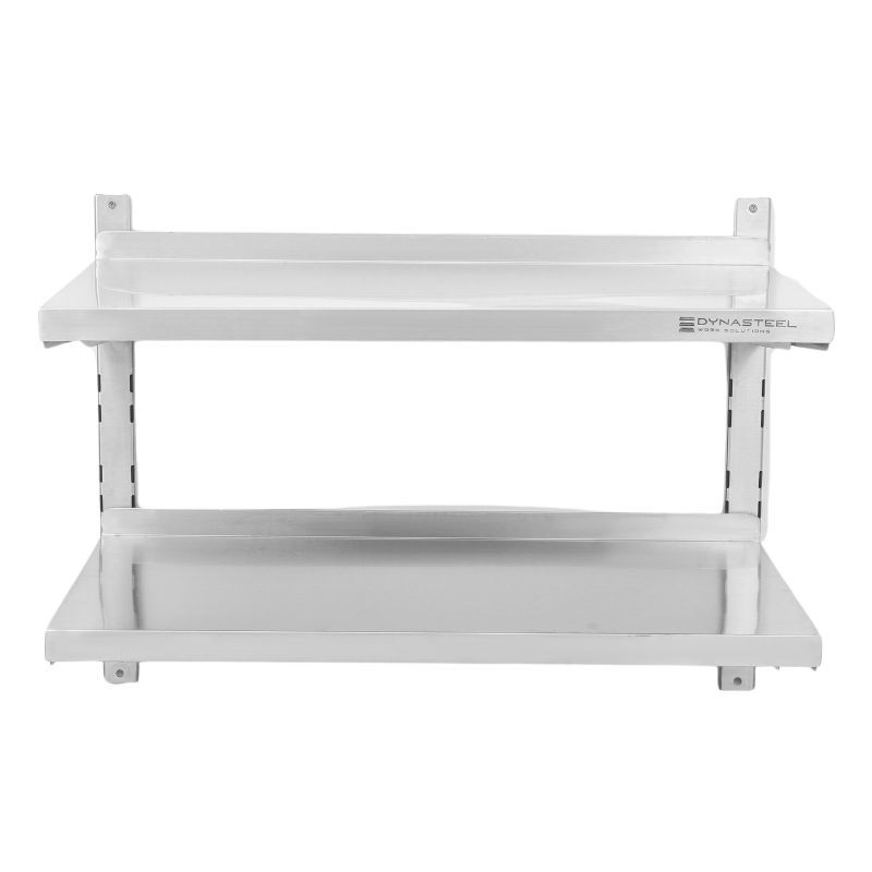Stainless Steel Wall Shelf on Brackets 2 Levels - L 800 x D 400 mm - Dynasteel Stainless Steel Wall Shelf on Brackets 2 Levels - L 800 x D 400 mm - Dynasteel