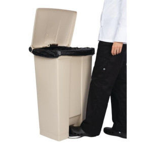 Beige Pedal Container 87L Rubbermaid Step-On: Durability and Hygiene