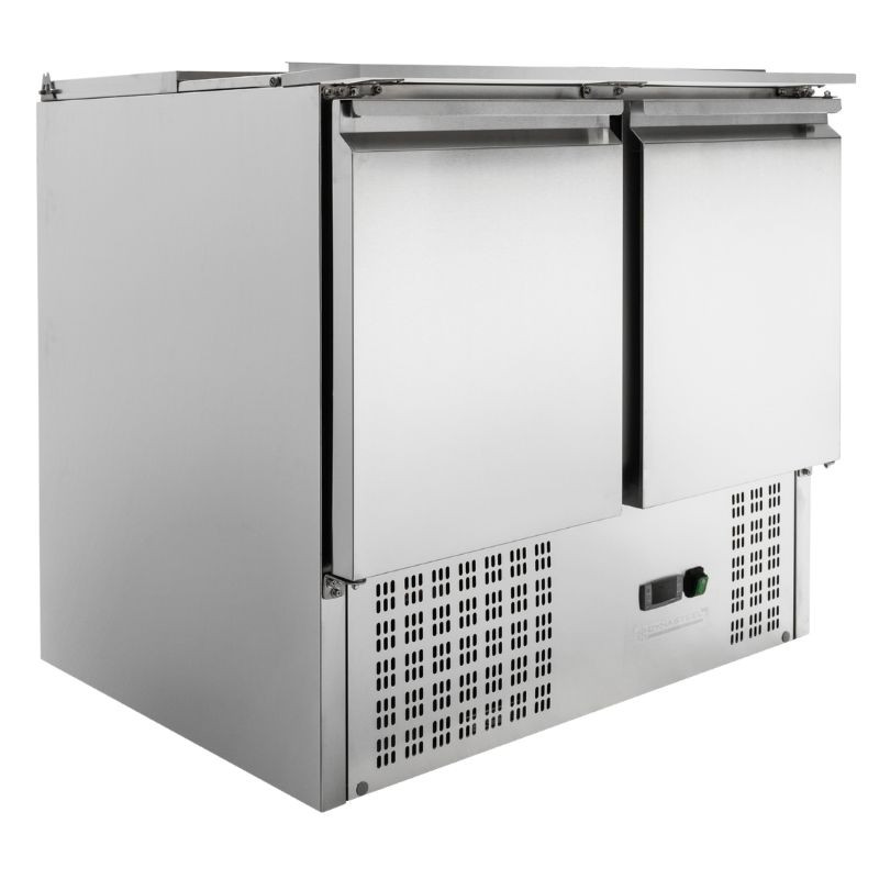 Compact 2-Door Saladette - With Sliding Lid - Dynasteel Compact 2-Door Saladette - With Sliding Lid - Dynasteel