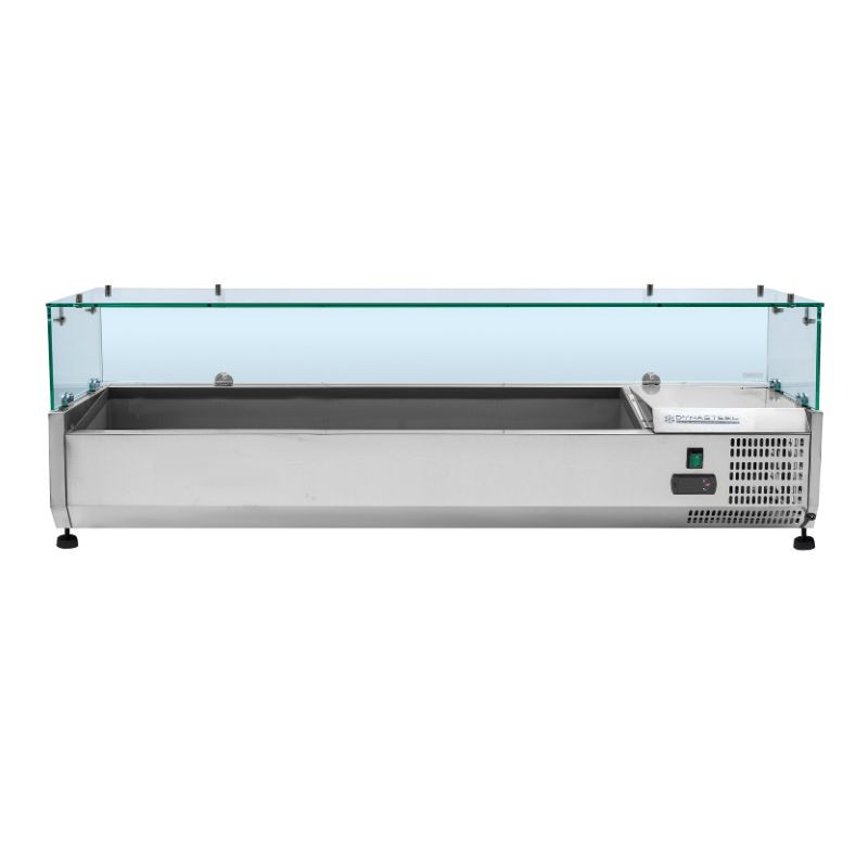 Refrigerated Countertop Saladette with Glass - 9 x GN 1/4 Dynasteel | Quality and Practicality Refrigerated Countertop Saladette with Glass - 9 x GN 1/4 Dynasteel | Quality and Practicality