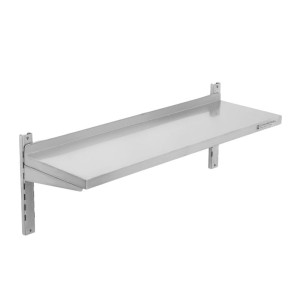 Stenska polica iz nerjavečega jekla na nosilcih - L 1200 x P 300 mm - Dynasteel