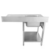 Potopite z umivalnikom, hrbtno ploščo in polico - 1400 x 700 - Odkapnik na desni - Dynasteel