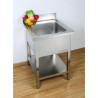 Potopite 1 korito z naslonom in polico - L 600 x P 700 mm - Dynasteel