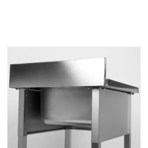 Potopite 1 korito z naslonom in polico - L 600 x P 700 mm - Dynasteel