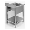 Potopite 1 korito z naslonom in polico - L 600 x P 700 mm - Dynasteel