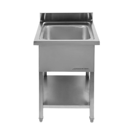 Potopite 1 korito z naslonom in polico - L 600 x P 700 mm - Dynasteel