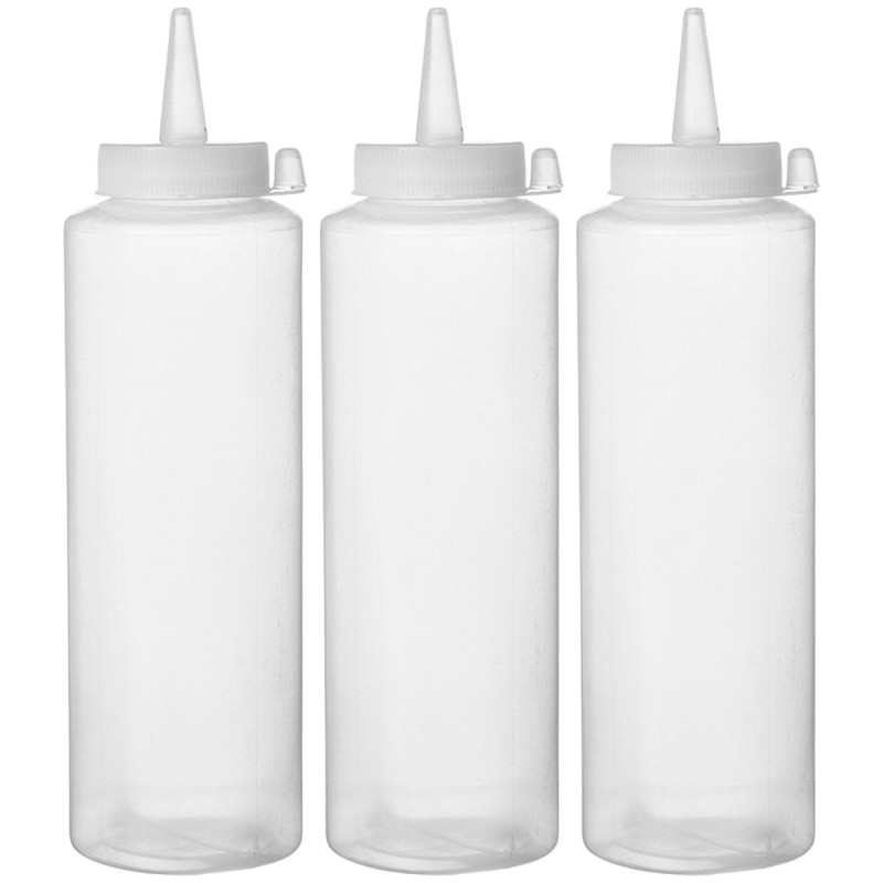 Flacon Distributeur Transparent - 0,2 L - Lot de 3 Flacon Distributeur Transparent - 0,2 L - Lot de 3