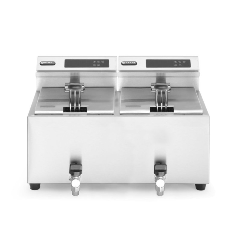 Profi Line fryer with digital drain tap - 2 x 8 l - Brand HENDI - Fourniresto Profi Line fryer with digital drain tap - 2 x 8 l - Brand HENDI - Fourniresto