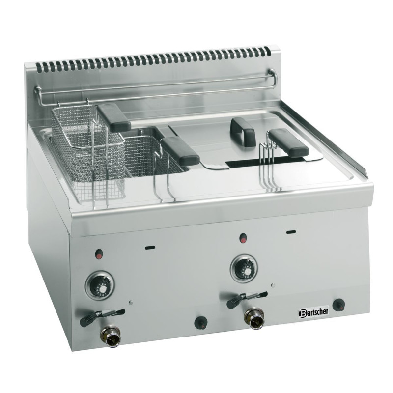 Friteuse professionnelle gaz à poser 2 cuves 8L pour restaurants Friteuse professionnelle gaz à poser 2 cuves 8L pour restaurants