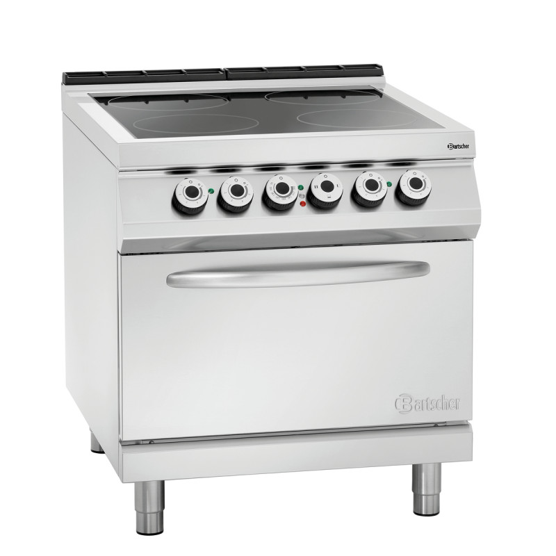 Ceramic glass hob with 4 radiant zones - Electric oven GN 2/1 from the brand Bartscher Ceramic glass hob with 4 radiant zones - Electric oven GN 2/1 from the brand Bartscher
