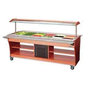 Drsnik s pladnji za ogrevani in hladilni bife - 6 x GN 1/1