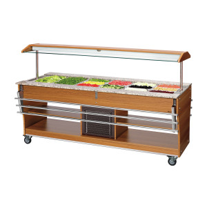 Drsnik s pladnji za ogrevani in hladilni bife - 6 x GN 1/1