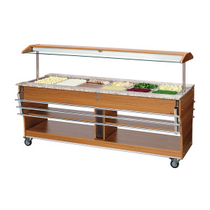 Drsnik s pladnji za ogrevani in hladilni bife - 6 x GN 1/1