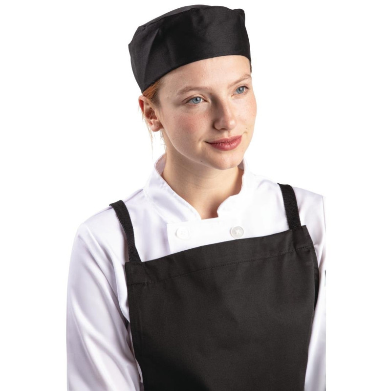 Black Polycotton Chef Skull Cap - Size XL 63.5 cm - Whites Chefs Clothing - Fourniresto Black Polycotton Chef Skull Cap - Size XL 63.5 cm - Whites Chefs Clothing - Fourniresto