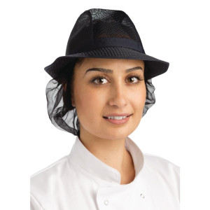 Klobuk Trilby v mornarsko modri barvi s čipko - velikost L 590 mm - FourniResto - Fourniresto