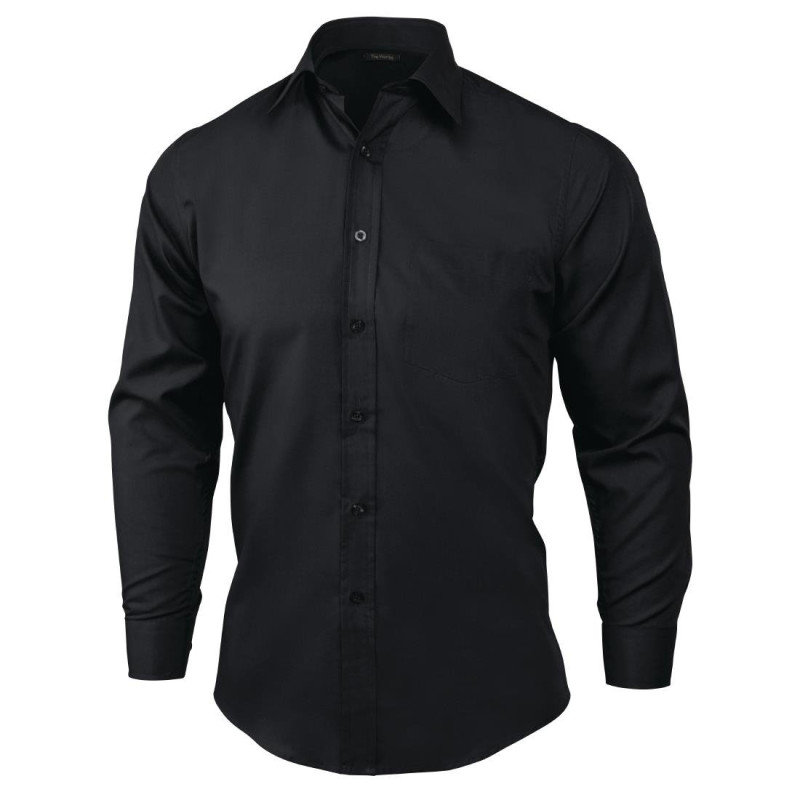 Dress Shirt Unisex Black - Size XL - Chef Works - Fourniresto Dress Shirt Unisex Black - Size XL - Chef Works - Fourniresto