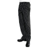 Hlače za kuhinjo unisex Baggy črne in bele črte - velikost M - Chef Works - Fourniresto
