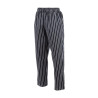 Hlače za kuhinjo unisex Baggy črne in bele črte - velikost M - Chef Works - Fourniresto