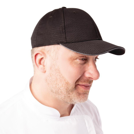 Baseball kapica Cool Vent črna z sivim robom - enotna velikost - Chef Works - Fourniresto