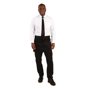 Predpasnik za natakarja, črne barve, iz poliestra in bombaža, velikosti 373 x 750 mm - Whites Chefs Clothing - Fourniresto