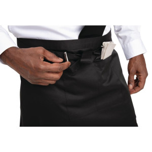 Predpasnik za natakarja, črne barve, iz poliestra in bombaža, velikosti 373 x 750 mm - Whites Chefs Clothing - Fourniresto