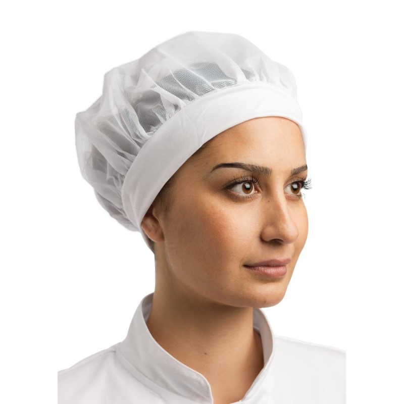 Comfortable White Nylon Head Cover - One Size Fits All - Whites Chefs Clothing - Fourniresto Comfortable White Nylon Head Cover - One Size Fits All - Whites Chefs Clothing - Fourniresto