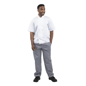 Hlače za kuharje Vegas v modrih in belih majhnih kvadratkih - velikost XL - Whites Chefs Clothing - Fourniresto