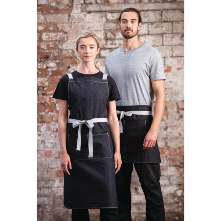Predpasnik natakarja kratki denim črn Southside 400 x 760 mm - Whites Chefs Clothing - Fourniresto