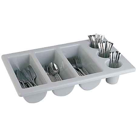 Pribor za jedilni pribor siv z 6 predelki GN 1/1 325 x 530 mm - APS - Fourniresto