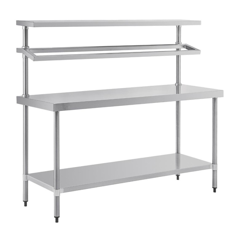 Large Stainless Steel Preparation Table With GN 1800 X 600 Mm Tray Support - Vogue - Fourniresto Large Stainless Steel Preparation Table With GN 1800 X 600 Mm Tray Support - Vogue - Fourniresto