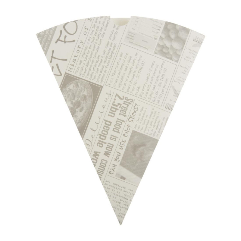 Eco-friendly Printed Paper French Fries Cone - Pack of 1000 - Colpac - Fourniresto Eco-friendly Printed Paper French Fries Cone - Pack of 1000 - Colpac - Fourniresto