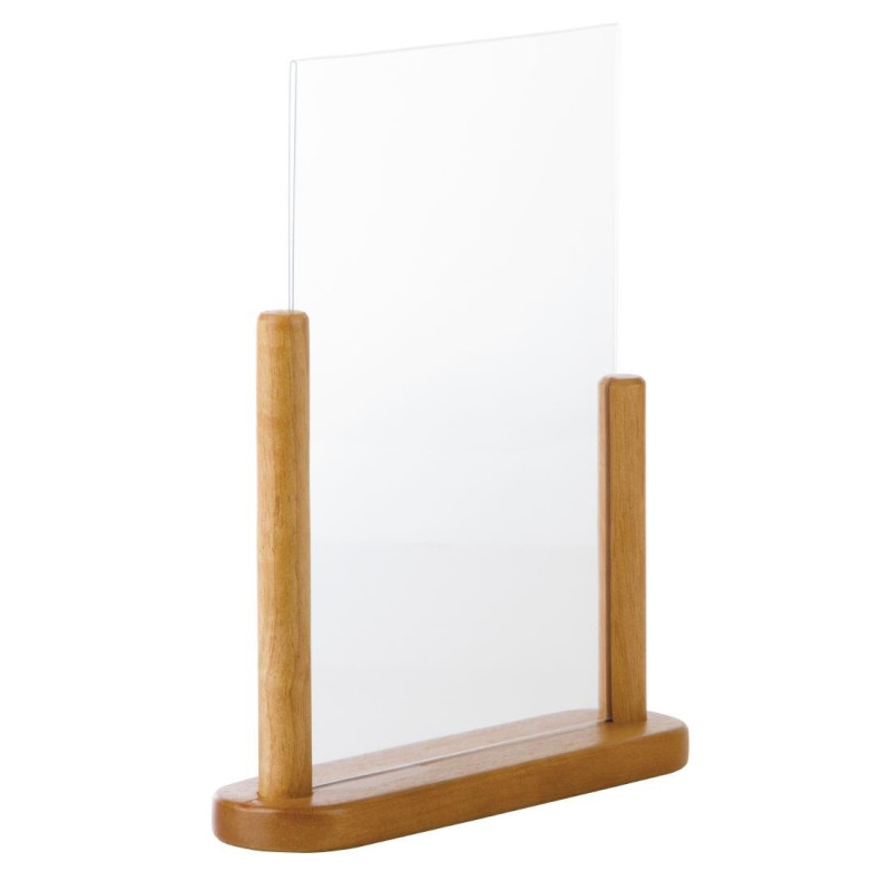 Teak A4 Table Stand - Securit - Fourniresto Teak A4 Table Stand - Securit - Fourniresto
