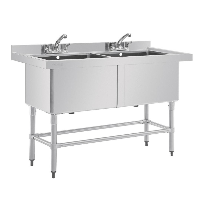 Double Evier Profond Avec Dosseret 2 X 100 L 1410 X 600 Mm - Vogue - Fourniresto Double Evier Profond Avec Dosseret 2 X 100 L 1410 X 600 Mm - Vogue - Fourniresto