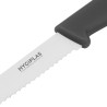 Nož za paradižnik, črna nazobčana rezila 10 cm - Hygiplas - Fourniresto