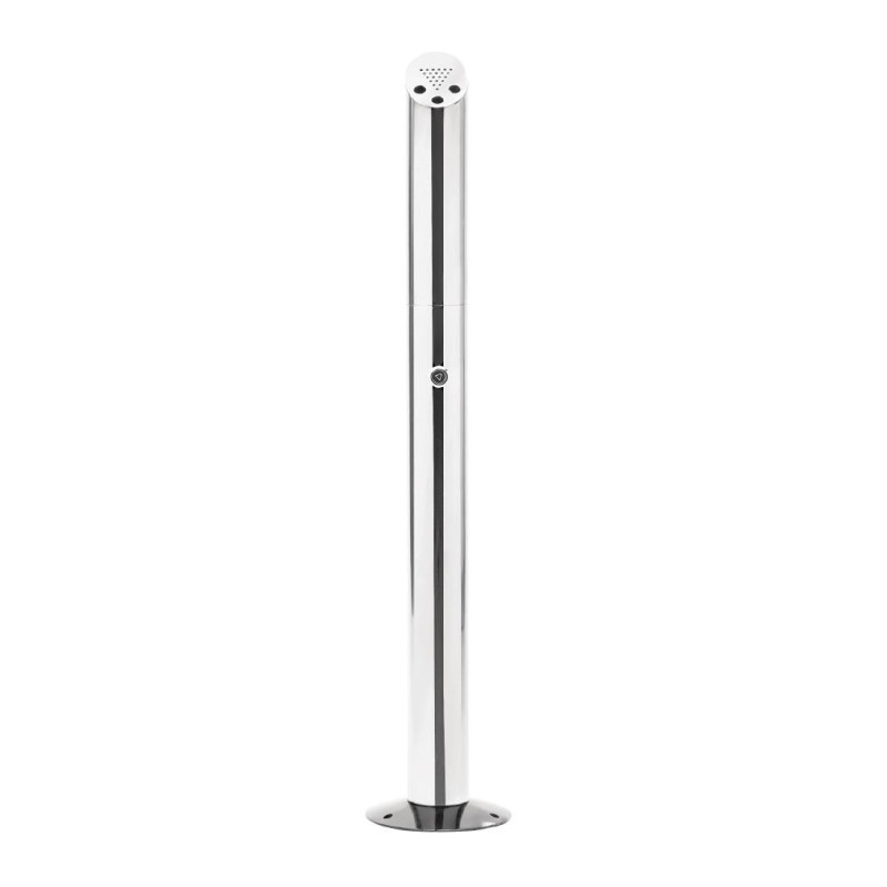 Ashtray Post Fixable To The Ground In Stainless Steel Ø 75 Mm - Bolero - Fourniresto Ashtray Post Fixable To The Ground In Stainless Steel Ø 75 Mm - Bolero - Fourniresto