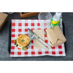 Nemasten papir Vichy rdeče barve 310 x 380 mm - paket 200 kosov - FourniResto - Fourniresto