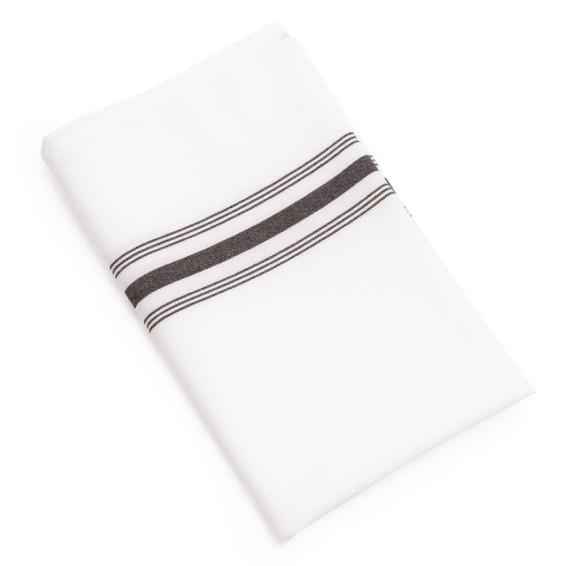 Bistro Table Napkin with Black Stripes 560 x 460 mm - Pack of 10 - FourniResto - Fourniresto Bistro Table Napkin with Black Stripes 560 x 460 mm - Pack of 10 - FourniResto - Fourniresto