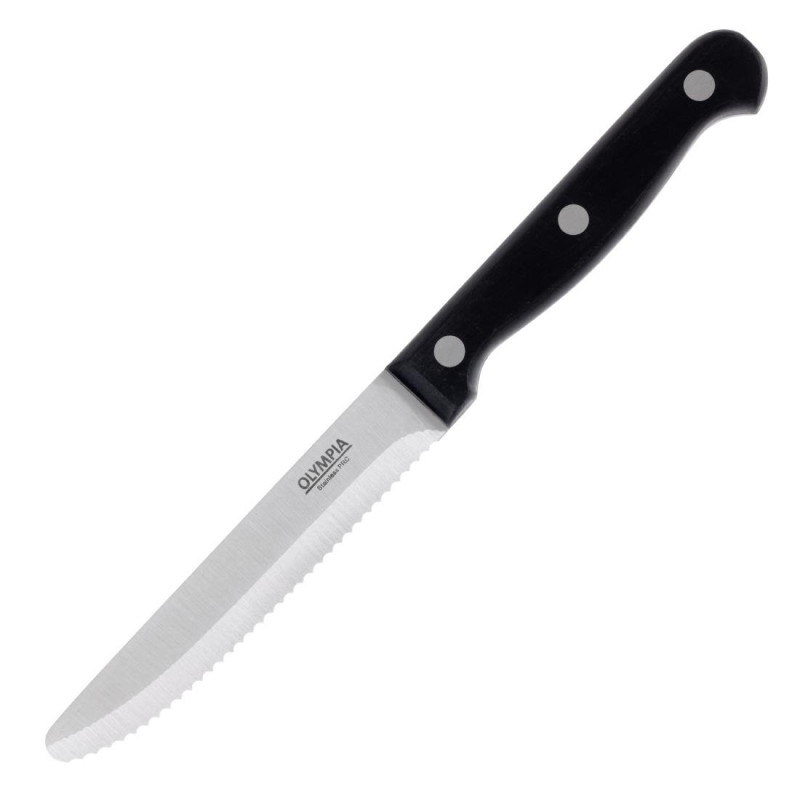 Nož za steak, zaobljen, črn - paket 12 - Olympia - Fourniresto Nož za steak, zaobljen, črn - paket 12 - Olympia - Fourniresto